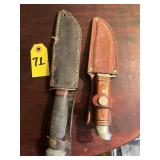 2 Hunting Knives & Sheaths