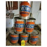 Vintage Crown Motor Oil 6 Full Quarts
