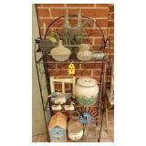 Metal Shelf & Contents