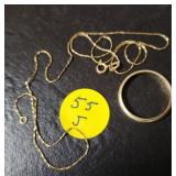 14 K Gold Chain & Ring Size 7.5  2.4 Grams