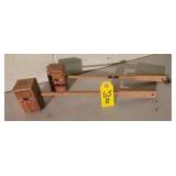 Vintage Salt & Pepper Shakers, Wood Mallets, Red