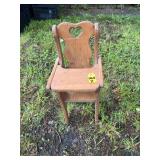 Vtg Wooden Doll High Chair