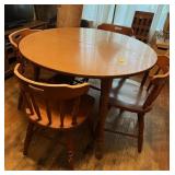 Dinette Table, 2 Leafs & 6 Chairs