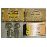 4 Insulators & 3 Cigar Boxes