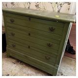 Antique Olive Gree Chest Of Drawers