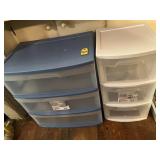 Two 3- Drawer Plastic Storage