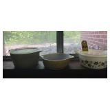 3 Vtg Pyrex ' Crazy Daisy' Casserole Dishes