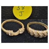 2  10 K Gold W/ Diamonds Rings