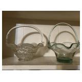 Vtg L E Smith And Art Glass Baskets