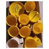 Yellow Plasticware Cups & Dishes
