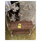Grapevine Pattern Metal/ Wicker Wall Shelf