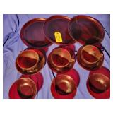 12 Pc Ruby Red Glassware