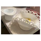 Fenton & L E Smith Milk Glass