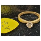 14 K Gold Diamond Ring Size 7   2.7 Grams