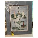 Unframed N C Lighthouse Print Signed By