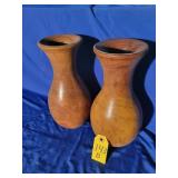 2 Wooden Vases 10'