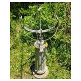 Vintage Armilla Sphere & Concrete Pedastal
