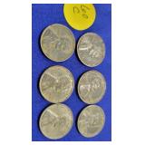 (6) 1943 Steel Pennies