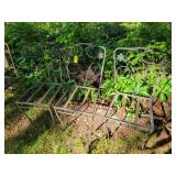 3 Vintage Wrought Iron Daisy Patio Chair