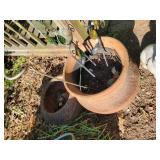 2 Clay Planters , Bunny And Decorations