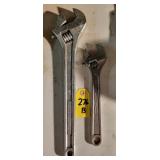 2 Adjustable Wrenches 15' & 10'