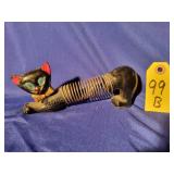 Japanese Ceramic Black Cat Desk Organizer