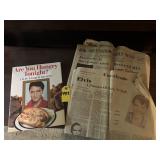 Elvis Cookbook & Newspapers Reporting His Death