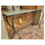 Metal/ Glass Top Table