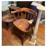 Primitive 3 Legged End Table, Chair & Pedestal