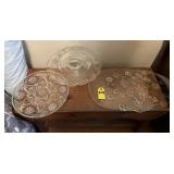 Vtg Cake Pedestal & Serving Platters