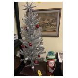 Vintage Silver Aluminum Tinsel 27' Christmas Tree