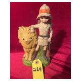 Vtg 1960's Chalkware ' Girl Hunter' Bank