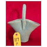 8 1/2' Nc Pottery Basket Crack On Handle