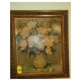 Vtg Print On Board Still Life 20' X 23'