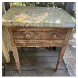 Vtg Marble Top Side Table 30' Hx 30' Wx 26' D