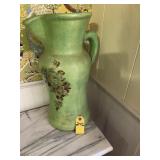 Vtg Ceramic Pitcher 17' H