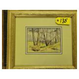 J H Wheater Water Color " Franklin Park"