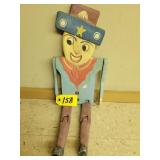 Hand Painted Folk Art Figure 18 1/2" Tall