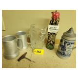 Beer Steins & Angry Orchard Tap Handle,