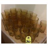 Mid Century Amber Swirl Glasses
