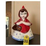 Vtg Little Red Riding Hood Cookie Jar