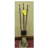 Antique Brass Fireplace Set