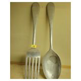 Huge Spoon & Fork 46" Tall - Metal