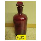 Pyrex Ruby Red Apothecary Bottle 9 1/2" Tall