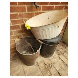 3 Metal Buckets