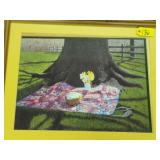 Quilt By Tree Framed Print 25" X 20"