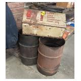 Metal Box And 2 Barrels