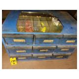 Vtg Metal Parts Storage Drawers & Contents