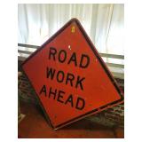 Road Work Ahead Metal Sign 48'x48'