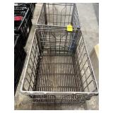 2 Vintage Metal Milk Crates